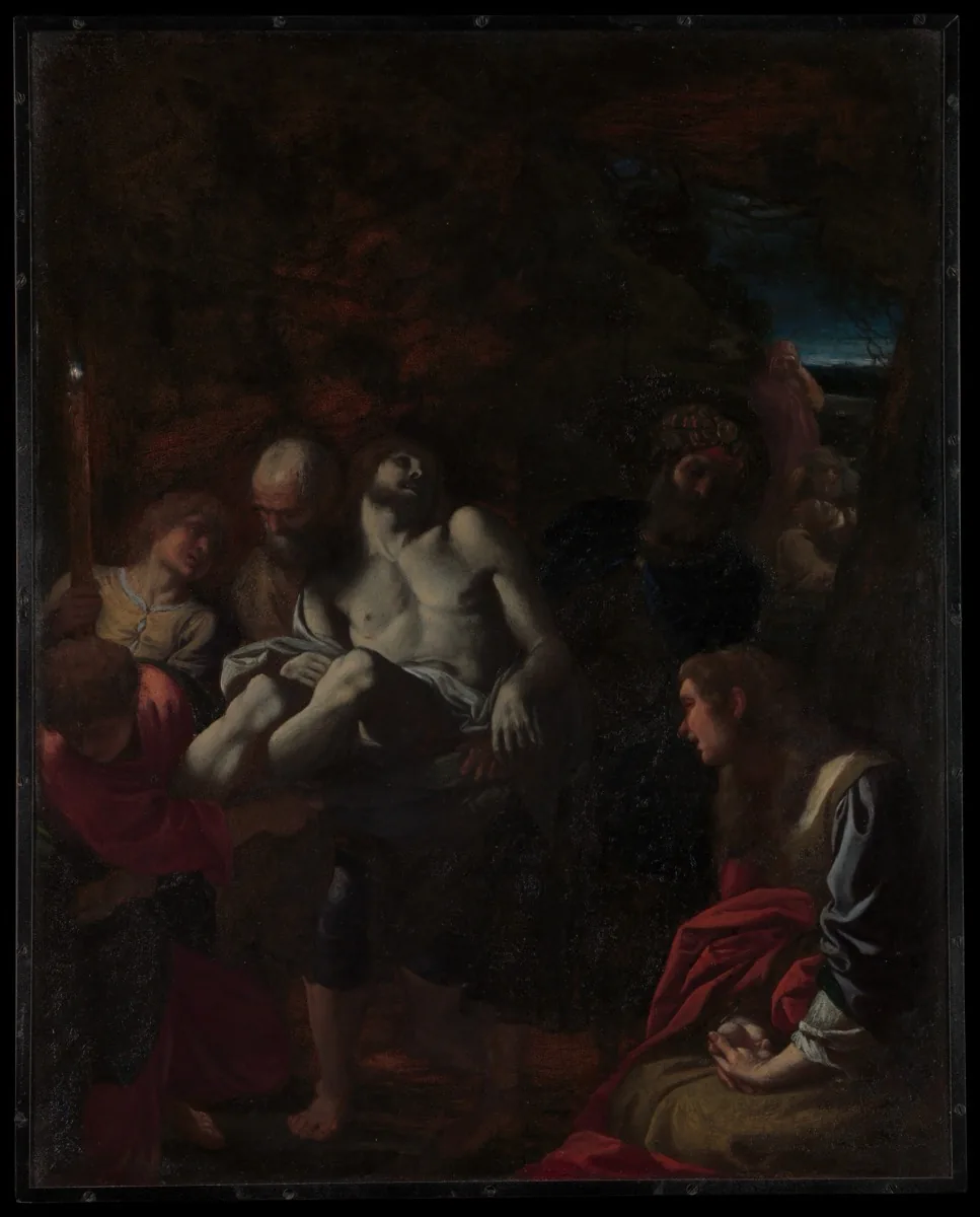 Station 14: Jesus is laid in the tomb - Annibale Carracci painting of the Entombment